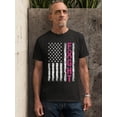 thumbnail image 2 of Breast Cancer Support Pink Ribbon Fight US Flag Unisex Men's T-shirt, M, Black, 2 of 5