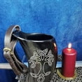 thumbnail image 7 of Mythrojan Viking Drinking Horn Tankard Viking Mead Ale Wine Beer Cup with Leather Strap and Free Canvas Bag Handmade Authentic Ale Home Decor Gift 20 oz, 7 of 7