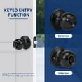 thumbnail image 3 of ODDPC Door Knobs with Lock and Key,Lock for door,Adjustable latch-Satin Nickel-Black, 3 of 6