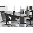 thumbnail image 2 of 8ft - 16ft Modern Designer Conference Room Table and Chairs Set (10ft Table & 8 Chairs (Black Base), Textured Driftwood), 2 of 6