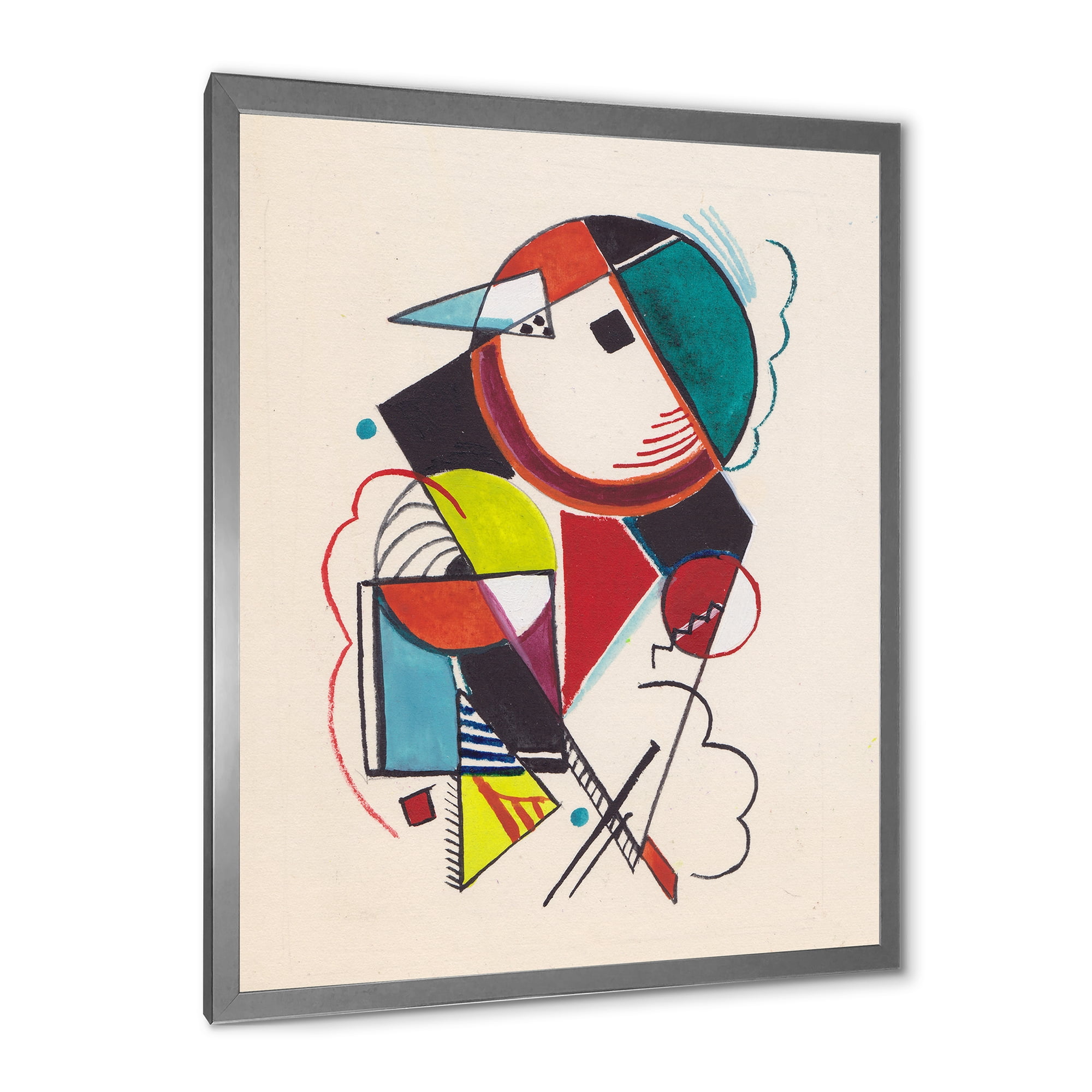 Designart 'Abstract Compositions Of Colored Geometric II' Modern Framed Art Print