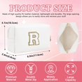 thumbnail image 2 of HSHDLDF Personalized Initial Letter Patch Makeup Bag Preppy Chenille Letter Cosmetic Pouch with Zipper Color1-White-R, 2 of 7