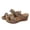 Rose Gold, variant on Wedge Sandals For Women Open Toe Two Strap Slides With Floral And Rhinestone Accents For Summer Wear