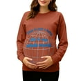 thumbnail image 2 of RKSTN Women's Maternity Sweatshirts Plus Size Crewneck Pregnancy Graphic Print Pullover Hoodless Sweatshirts Top Womens Casual Oversized Round Neck Loose Comfy Funny Printed Long Sleeve T Shirts, 2 of 7