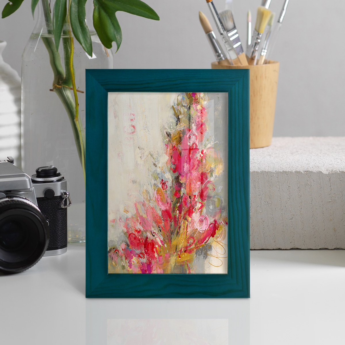 Flip Side - Framed Print w/glass - Ocean Blue
