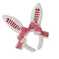 thumbnail image 4 of Diadema Orejas de conejo de peluche Sunnimix Lazo Cinta Accesorios Rojo, 4 of 8