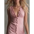 thumbnail image 7 of YuXingFu Wedding Guest Dresses for Women formal Mini Sleeveless Plus Size Womens Dress V-Neck Solid Color Slim Fit Casual Summer Pink S, 7 of 7