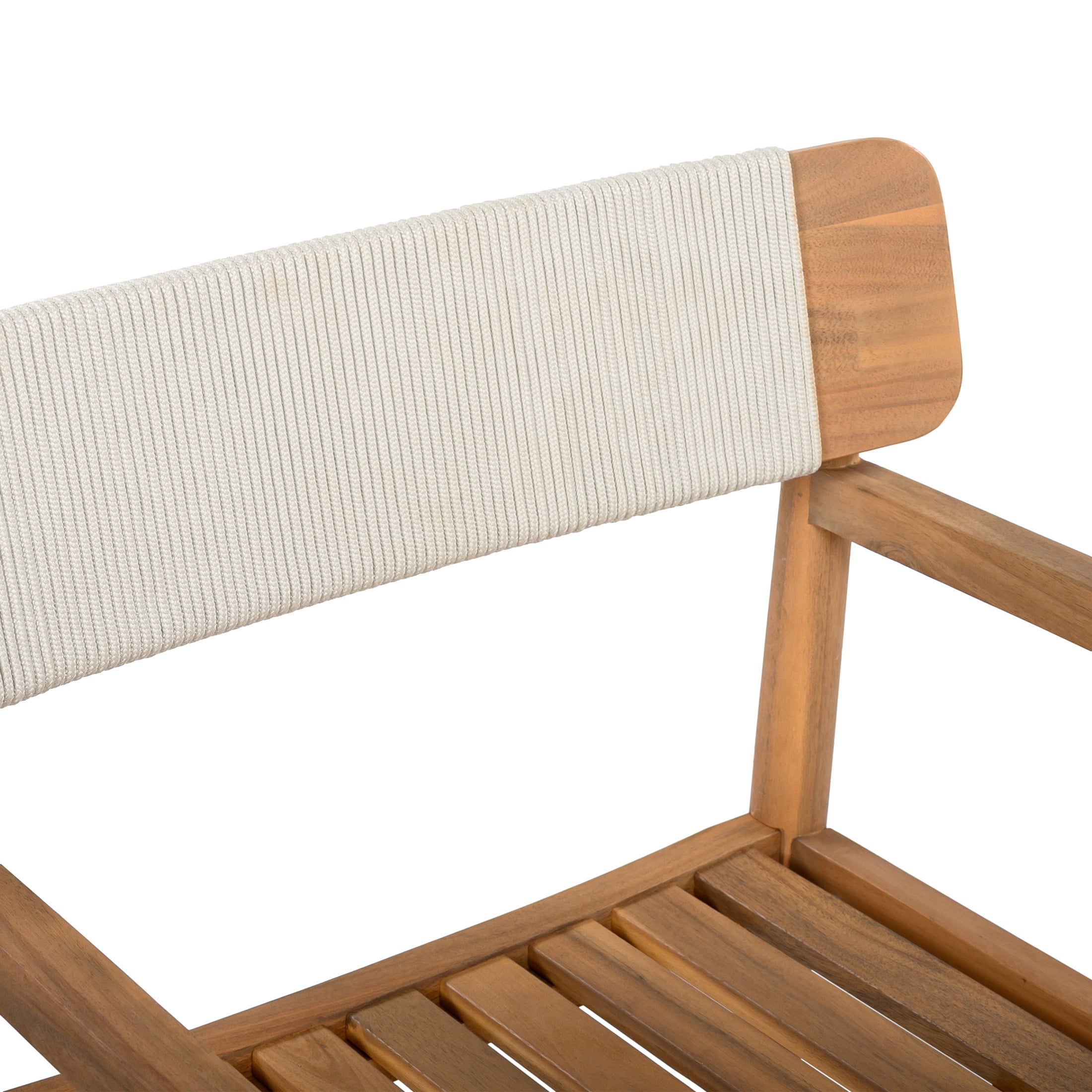 Christopher Knight Home Coastal Wood Outdoor Dining Chair with Rope Weave Backrest, White, Set of 2