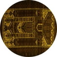 thumbnail image 1 of Ahgly Company Indoor Round Persian Yellow Traditional Area Rugs, 5' Round, 1 of 4