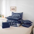 thumbnail image 6 of Manfei Boho Exotic Style 7-Piece Twin Bedding Sets,Retro Victorian Floral Bedding Comforter Set,White Blue Sheet Sets For Adults,Microfiber Bedroom Decor Reversible, 6 of 8