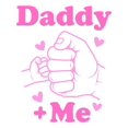 thumbnail image 2 of Daddy + Me" Fist Bump Graphic Girls' T-Shirt - Soft & Comfy Casual Summer Tee, Crew Neck, Short Sleeve, Machine Washable, Black with Pink Lettering, Polyester Blend, Father-Daughter Bonding | Rel, 2 of 7