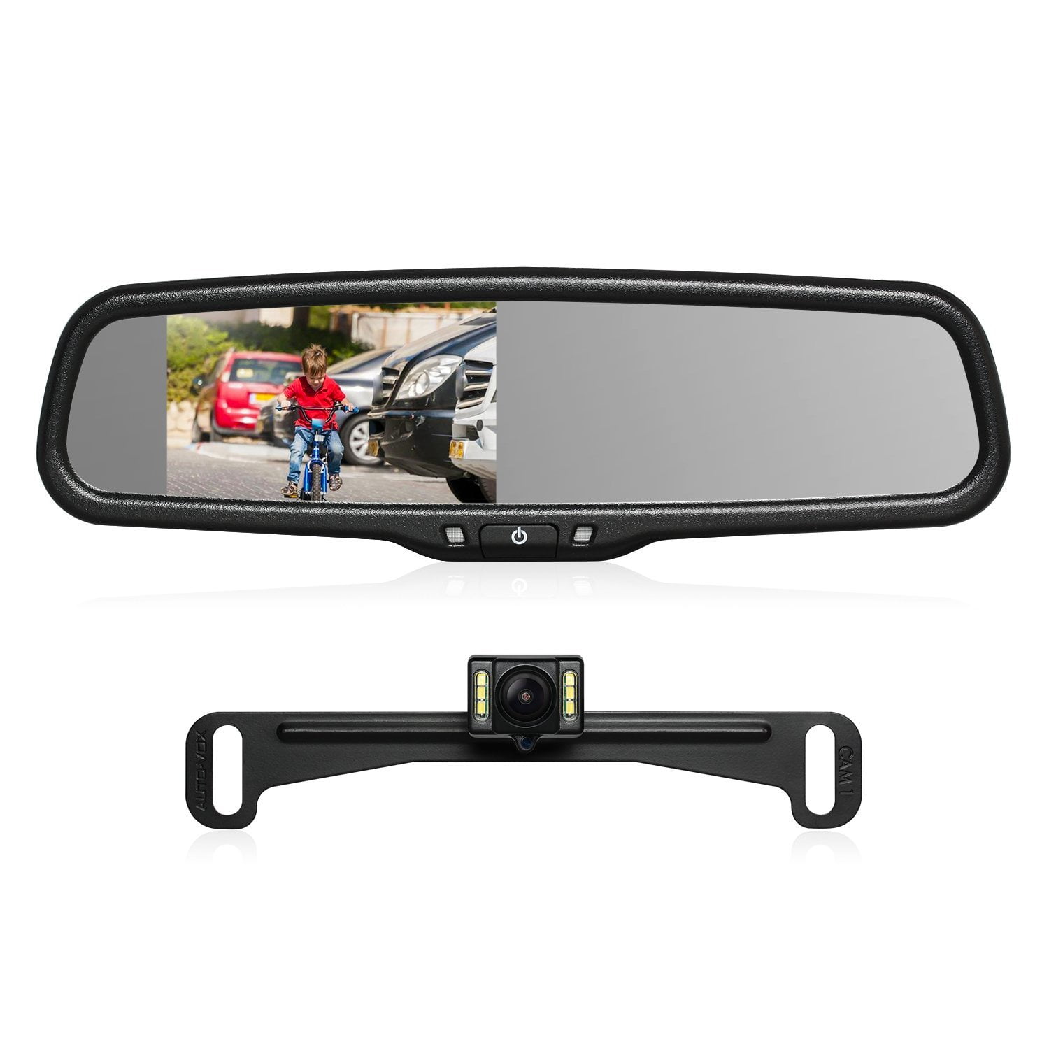AUTOVOX T2 Backup Camera Kit Black,OEM Rear View Mirror Monitor with