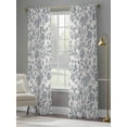 thumbnail image 4 of Blue Floral Sheer Curtains 108 Inch Length 2 Panels Set for Living Room/Bedroom, Farmhouse Vintage Flower Leaf Botanical Curtain Sheers Drapes Rod Pocket Curtains Window Treatment Set 52''x108''x2, 4 of 7