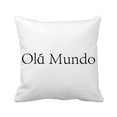 thumbnail image 1 of Hello World Portuguese Throw Pillow Sleeping Sofa Cushion Cover, 1 of 3
