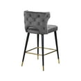 thumbnail image 5 of Meridian Furniture Kelly 28"H Velvet Counter Stool in Gray (Set of 2), 5 of 5