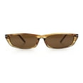 thumbnail image 3 of Womens Classy Think Plastic Narrow Rectangle Cat Eye Mod Fashion Sunglasses Brown Marble - Brown, 3 of 7