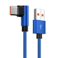 thumbnail image 1 of USB C Cable Right Angle 90 Elbow Nylon Braided USB A to C 66W Fast Charging Cable for Phones and Tablets, 1 of 8