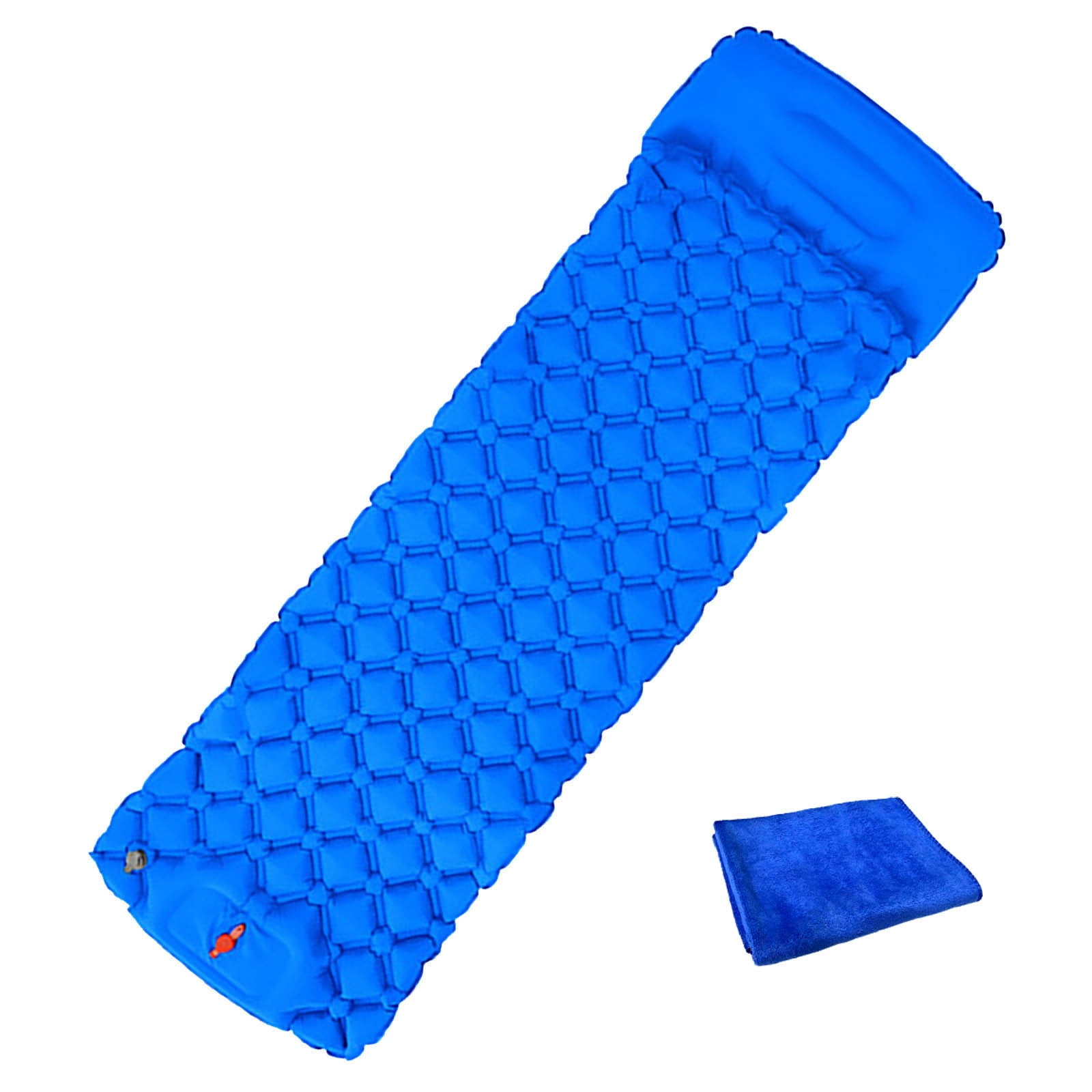 Thick Foam Self-Inflating Camping Sleeping Pad, Portable Travel Air Mattress with Built-in Pump, Lightweight Car Tent Bed Includes 1 Towel for Outdoor Trips