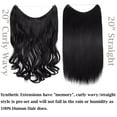 thumbnail image 3 of Benehair Adjustable Headband Invisible Wire Hair Extensions Highlight Long Wavy Curly Synthetic Hairpiece for Women Heat Resistant Fiber No Clip, 3 of 8