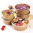 thumbnail image 6 of Gymnture 20 Kraft Paper Bowls w/ Lids 16oz Round Containers for Meal Prep & Salad, 6 of 10