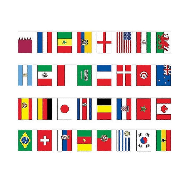2022 Flag Garland | 32 flags garland for football
