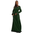 thumbnail image 3 of Huowey Witch Gothic Dresses Women Halloween Elegant Fancy Cosplay Party Gown Crew Neck Long Sleeve Eye-Catching Halloween Dress,Green,XXL, 3 of 8