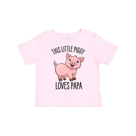 

Inktastic This Little Piggy Loves Papa- Cute Gift Toddler Boy or Toddler Girl T-Shirt