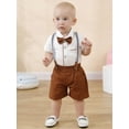 thumbnail image 3 of CARETOO Baby Boy Clothes Suits Beret Hat Suspender Shorts Pants Bow Tie Outfit Wedding Set 12-18 Months, 3 of 15