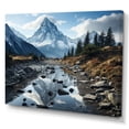 thumbnail image 2 of Designart "Black and White Mountain Reflections in Canada I" Landscapes Wall Art Living Room, 2 of 5