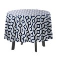 thumbnail image 1 of Vargottam Indoor/OutdoorRoundTablecloth 58 InchRoundTablecloth Waterproof PatioTableCloths,Spring/SummerTableCovers For Backyard CircularTable/Bbqs/Picnic -Navy Blue, 1 of 8