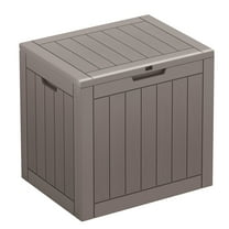 LHBCraft 31-Gallon Lockable Resin Deck Box, Waterproof Outdoor Storage Box for Patio Cushions & Accessories