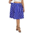 thumbnail image 5 of HDE Women's Plus Size Midi Knee Length Skater Skirt with Pockets Blue and White Stars 4X, 5 of 6