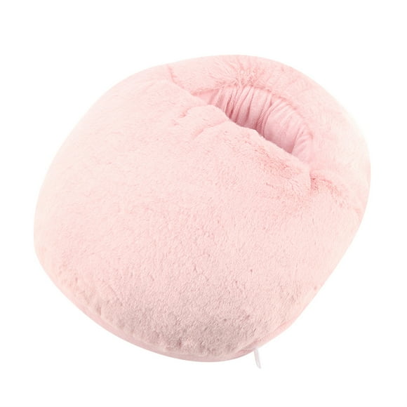 Chauffe-pieds USB, chauffage électrique rechargeable pour pieds en peluche pour chauffage de bureau d'hiver, pantoufles de massage du sommeil.(Rose)