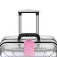 thumbnail image 3 of Rocae Breast CancerN Ribbons Awareness for Leather Luggage Baggage Tags ID Label Privacy Cover ID Label with Stainless Steel Loop and Address Card, 3 of 5