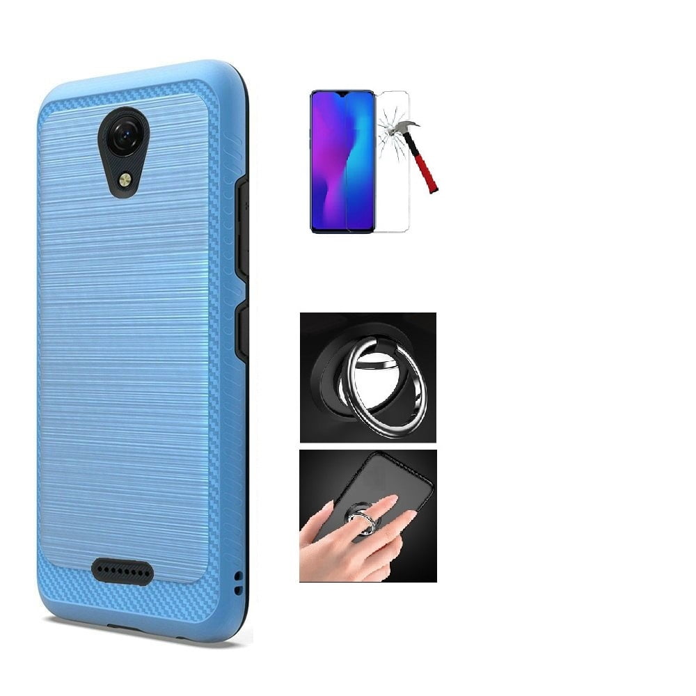 For Cricket Icon 2 (U325AC) Case with Tempered Glass Screen Protector
