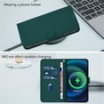 thumbnail image 4 of Wallet Case Compatible for Samsung Galaxy A36 5G, PU Leather Magnetic Closure Protective Flip Folio Case with 3 Card Holder and Wrist Strap Cover Women Men,Dark Green,For Galaxy A36 5G, 4 of 7