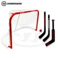 thumbnail image 1 of Warrior 31" Mini Pro-Style Hockey Goal Combo Set - Metal 31" Net, 2 Mini Player Sticks, 1 Mini Goalie Stick and 1 Mini Hockey Ball, 1 of 4