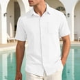 thumbnail image 4 of MDUKONU Haut pour Homme Coupe Régulière Coupe Régulière Chemise Classique Anti-Rétrécissement Blanc TG, 4 of 6