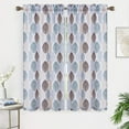 thumbnail image 2 of Short Valance Window Treatments Scandi Leaf Print Decorative Window Valance for Kitchen Living Room Bedroom Bathroom Teal/Taupe 2 x W 28" x H 45", 2 of 7