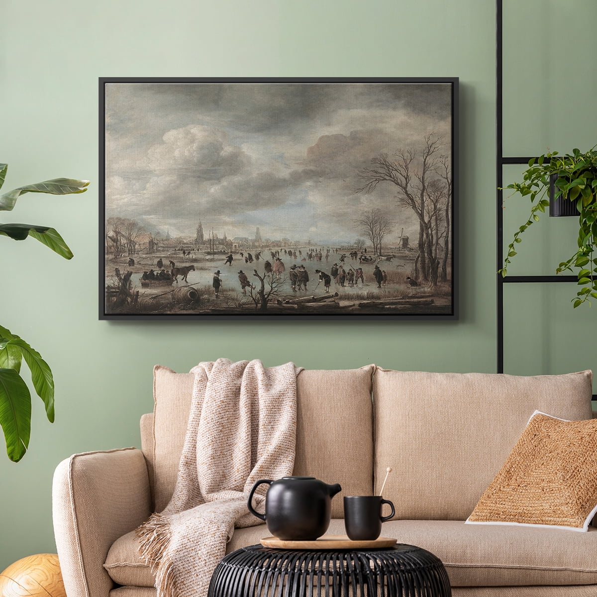 Vintage Landscape-CCCLXXXI By Wexford Home Framed in Black Wood Gallery Wrapped Canvas 17 in. x 25 in.