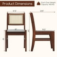 thumbnail image 3 of Gymax 2PCS Rattan Dining Chairs Upholstered Kitchen Chairs w/ Rubber Wood Frame, 3 of 9