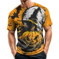 thumbnail image 3 of Halloween Shirts for Men Short Sleeve Round Neck Pumpkin Bat Print Pullovers Causal Loose Funny T Shirts, 2XL, 3 of 7