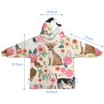 thumbnail image 7 of Chihuahua Dog and Flower Blanket Hoodies for Kids 6-13YR Oversize Wearable Blanket Hoodies for Boys Girls Teens, 7 of 7