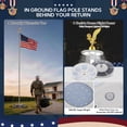 thumbnail image 3 of Yescom Bravery 20ft 13 Gauge Sectional Flag Pole Kit with Solar Powered Light US Flag Gold Eagle Topper, 3 of 10