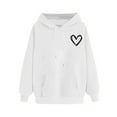 thumbnail image 3 of Hvot&aat Women's Casual Heart Print Hoodie Long Sleeve Pullover Casual Loose Solid Color Sweatshirt, 3 of 4