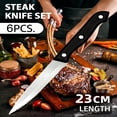 thumbnail image 4 of Steak Knives Set of 6 Serrated Bread Knife 4.5-inch High Carbon Steel Kitchen Dinner Knife Dishwasher Safe, 4 of 9