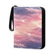 thumbnail image 2 of Game Card Storage Bag Collectible Trading Card Albums The 4-Pocket Card Binder With 50-Page Sleeve Can Hold 400 Game Cards Cartoon Beautiful Pink Sky, 2 of 6