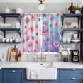 thumbnail image 2 of Spring Floral Kitchen Curtains Window Panels, Purple Pink Blue Flower Botanical Ombre Insulated Window Treatment Curtain, Grommet Curtains for Bedroom/Living Room/Bathroom, 2 Piece 52"Wx84"L, 2 of 8