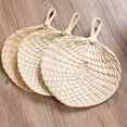 thumbnail image 5 of CIYISON Chinese Style Handmade Fan Natural Hand Weaving for Palm Leaf Fan Portable Cooling Fan For Child and Adult, 5 of 6