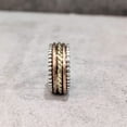 thumbnail image 4 of 3 Tone Spinner Band, Meditation Ring, 925 Sterling Silver Ring, Spinning Thumb Ring, Multi Tone Ring, Fidget Ring, Handmade Jewelry, Christmas Oxidized, Womans Band Ring, Anxiety Ring, Mans Band Gifts, 4 of 6
